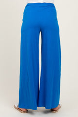 Royal Blue Drawstring Wide Leg Maternity Lounge Pant