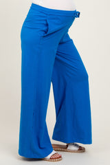Royal Blue Drawstring Wide Leg Maternity Lounge Pant