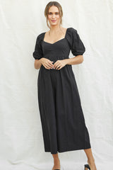 Black Sweetheart Cropped Wide Leg Jumpsuit