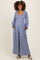 Blue Floral Long Sleeve Wide Leg Maternity Jumpsuit