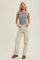 Grey Ribbed Basic Crew Neck Tank