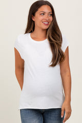 Ivory Soft Cap Sleeve Maternity T-Shirt Top