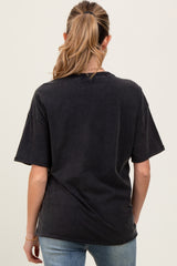 Black Short Sleeve Front Pocket Tunic Maternity Top