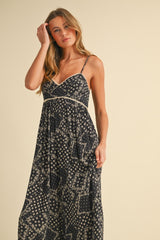 Black Paisley Printed Wide Relaxed Fit Jumpsuit