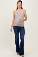 Navy Raw Hem Bootcut Maternity Jeans