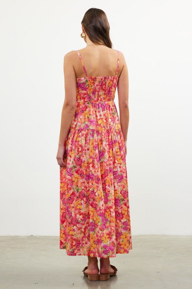 coral bohemian dress Peruvian Connection Coral Garden Womens Cotton Stretch Floral A-Line Dress Coral 14