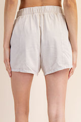 Taupe Hidden Drawstring Shorts