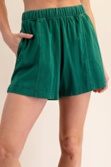 Green Hidden Drawstring Shorts