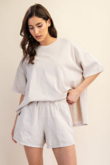 Light Grey Washed Oversized Boxy Tee