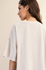 Light Grey Washed Oversized Boxy Tee