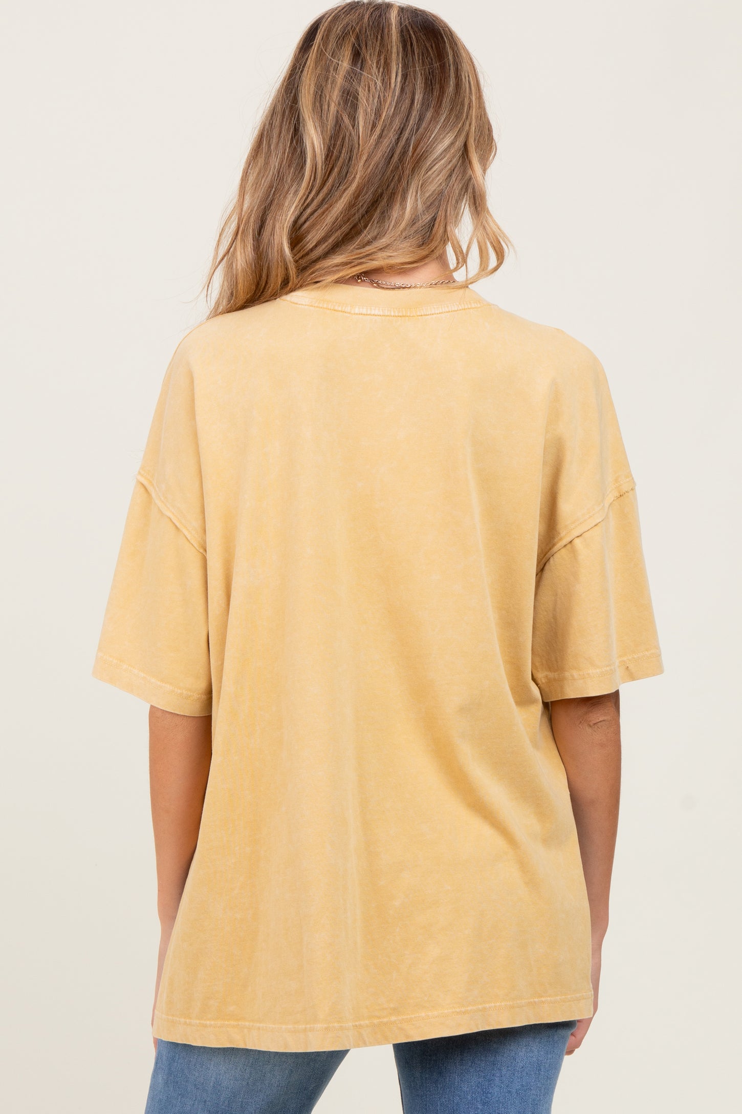 Yellow Washed Oversized Boxy Maternity Tee