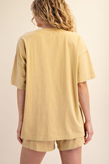 Yellow Washed Oversized Boxy Tee