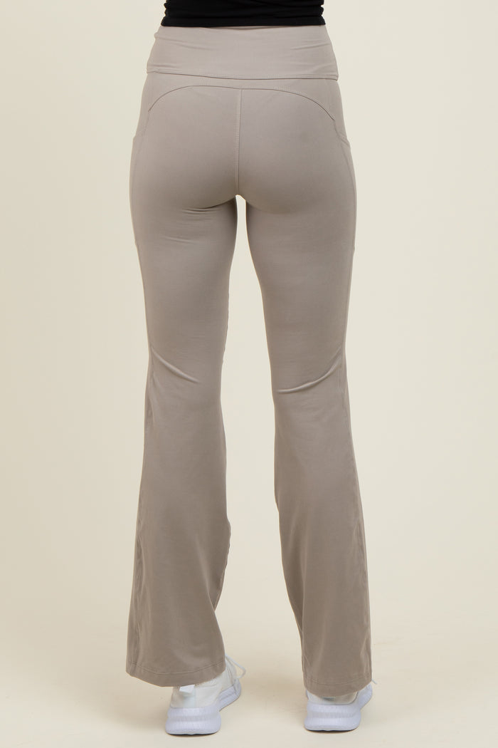 Taupe Active Pocket Flared Leggings