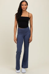 Navy Active Pocket Flared Leggings