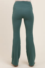 Forest Green Active Pocket Flared Maternity Leggings