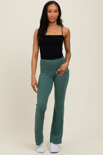 Forest Green Active Pocket Flared Leggings