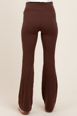 Mocha Active Pocket Flared Maternity Leggings