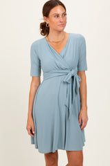 Mint Waist Tie Nursing Dress