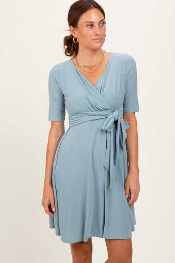 Mint Waist Tie Nursing Dress