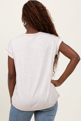 Beige Double Layer Short Sleeve Nursing Top