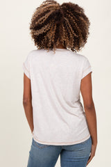 Beige Double Layer Short Sleeve Maternity Nursing Top