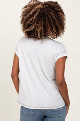 Heather Gray Double Layer Short Sleeve Maternity Nursing Top