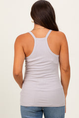 Taupe V-Neck Racerback Maternity Tank Top