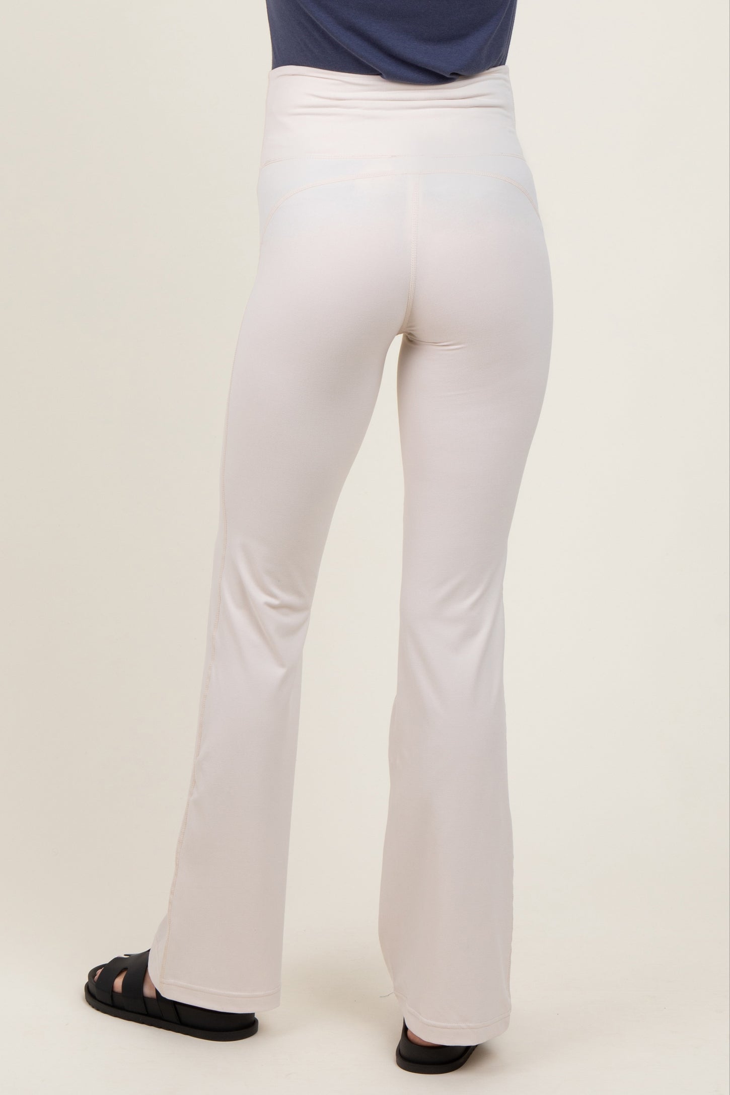 Cream Maternity Flared Leggings