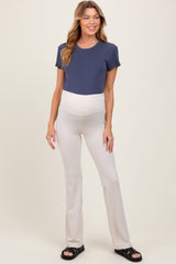 Cream Maternity Flared Leggings
