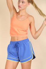 Royal Blue Lined Active Drawstring Maternity Shorts