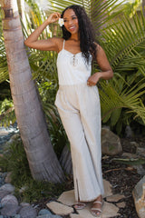 White Crochet Lace Button Detail Maternity Tank