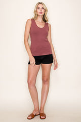 Burgundy Knit Sleeveless Top