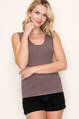Brown Knit Maternity Sleeveless Top