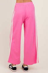 Pink Terry Side Stripe Drawstring Pants