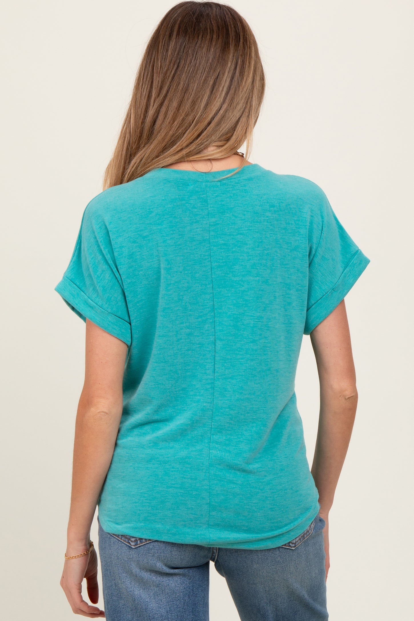 Jade Rolled Cuff Maternity Top