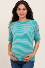 Jade Terry Striped Raglan Sleeve Maternity Top