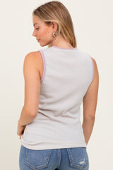 Ivory Solid Ribbed Tank Top