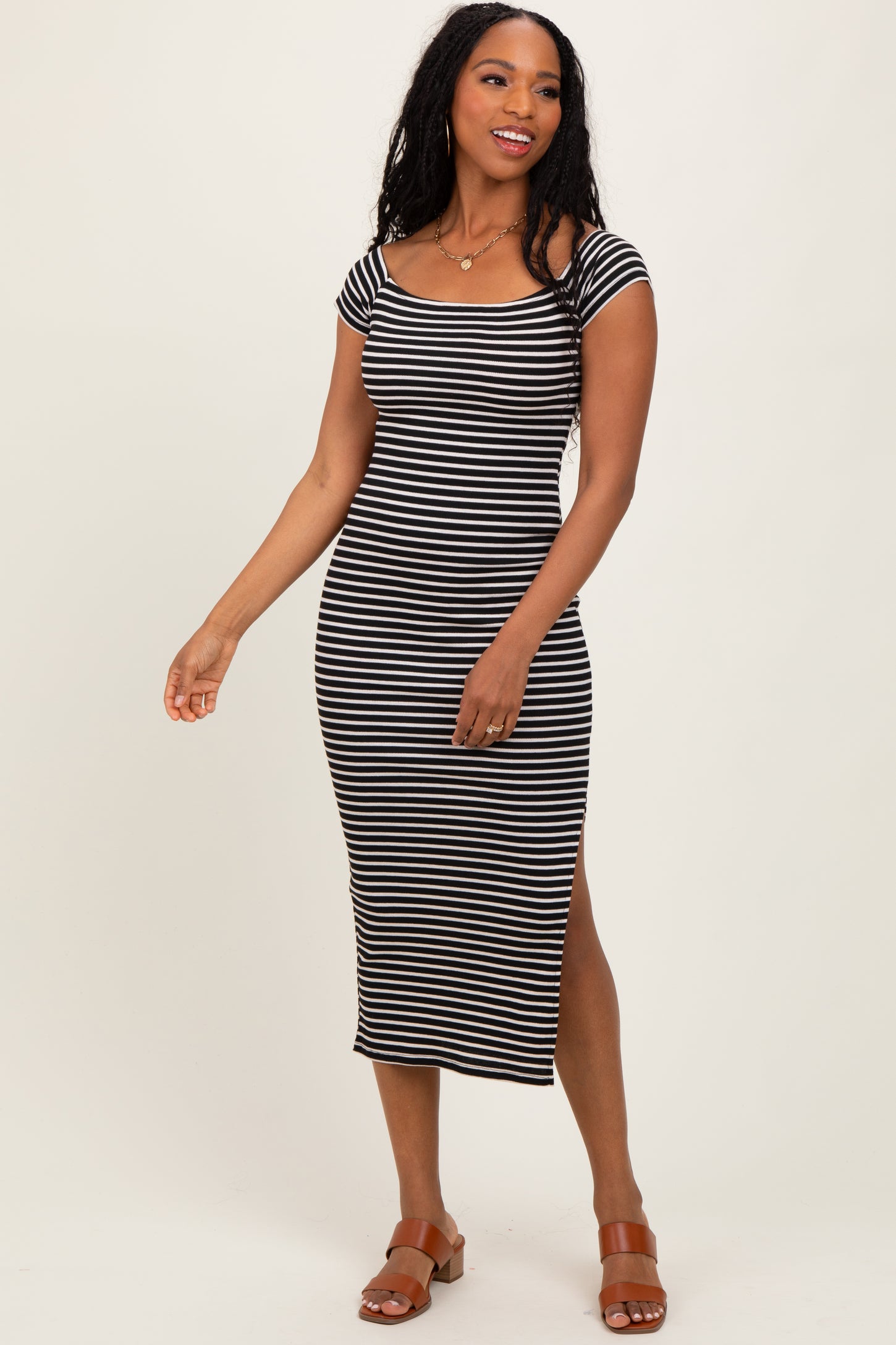 striped off the shoulder bodycon dress 1pc elegant striped shoulder bodycon dress women polyester