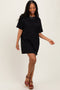 Black Crewneck Short Sleeve T-Shirt Dress