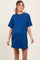 Light Navy Crewneck Short Sleeve Maternity T-Shirt Dress