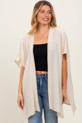 Cream Crochet Trim Rustic Cover Up