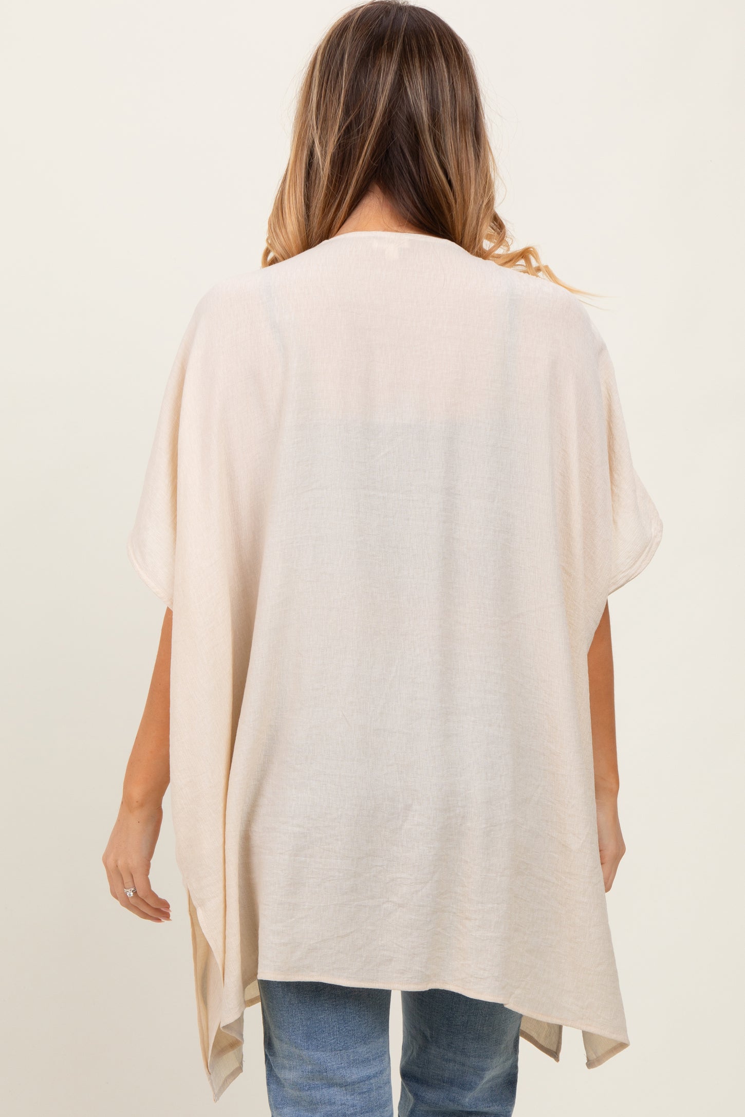 Cream Crochet Trim Rustic Cover Up