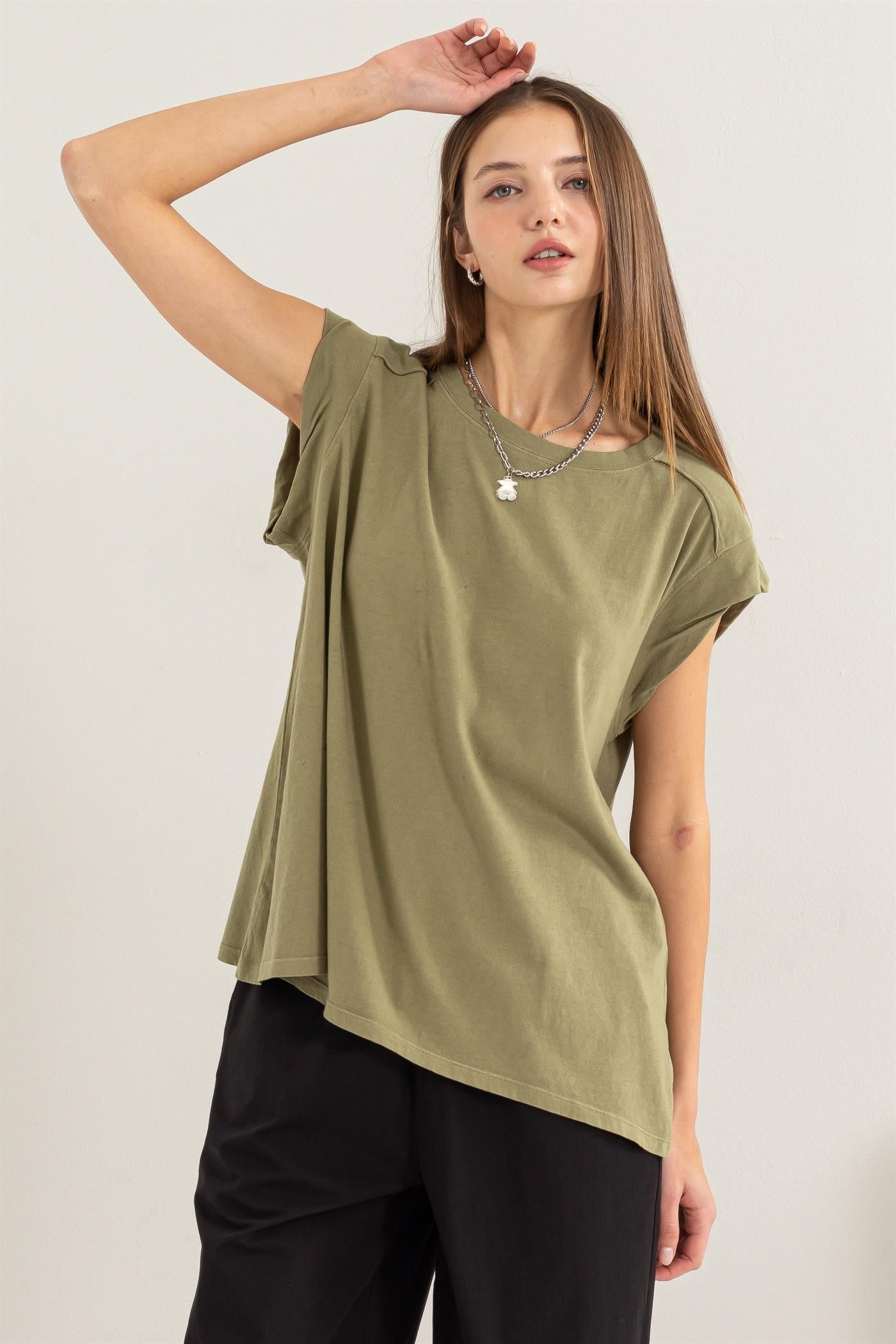 Olive Soft Oversized Top
