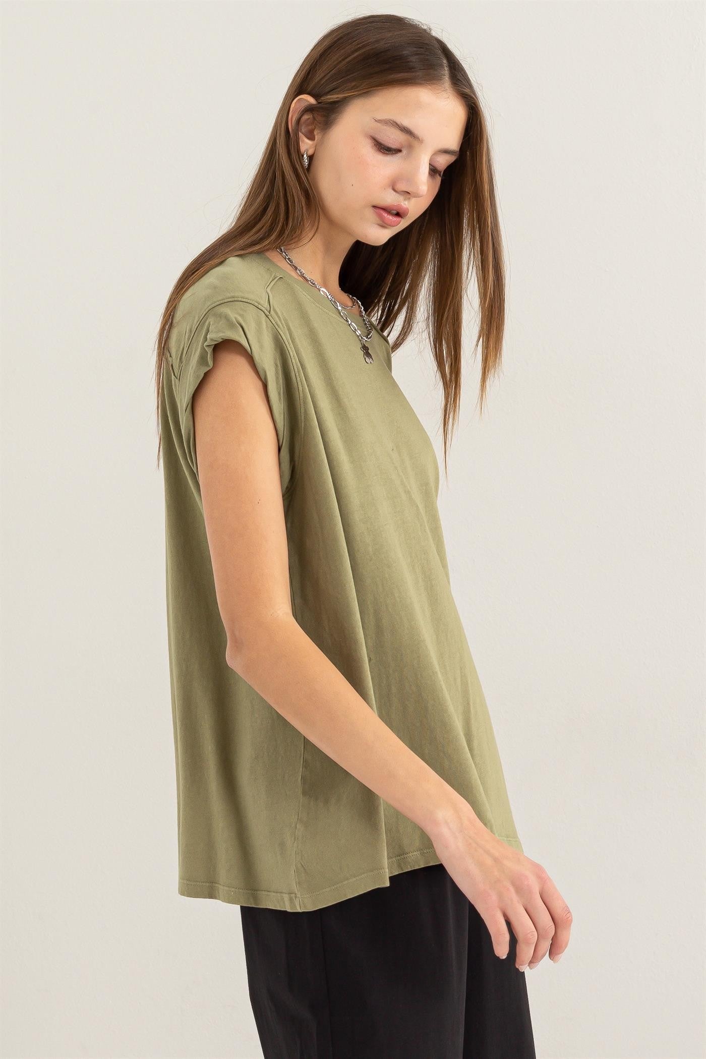 Olive Soft Oversized Top