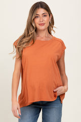 Rust Soft Oversized Maternity Top