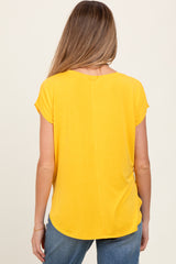 Yellow Dolman Sleeve Round Neck Maternity Top