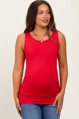 Red Basic Seamless Maternity Tank