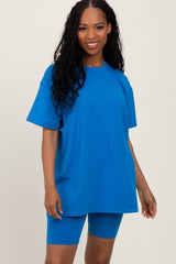 Aqua Biker Shorts Set