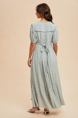 Sage Floral Button Down Maternity Dress