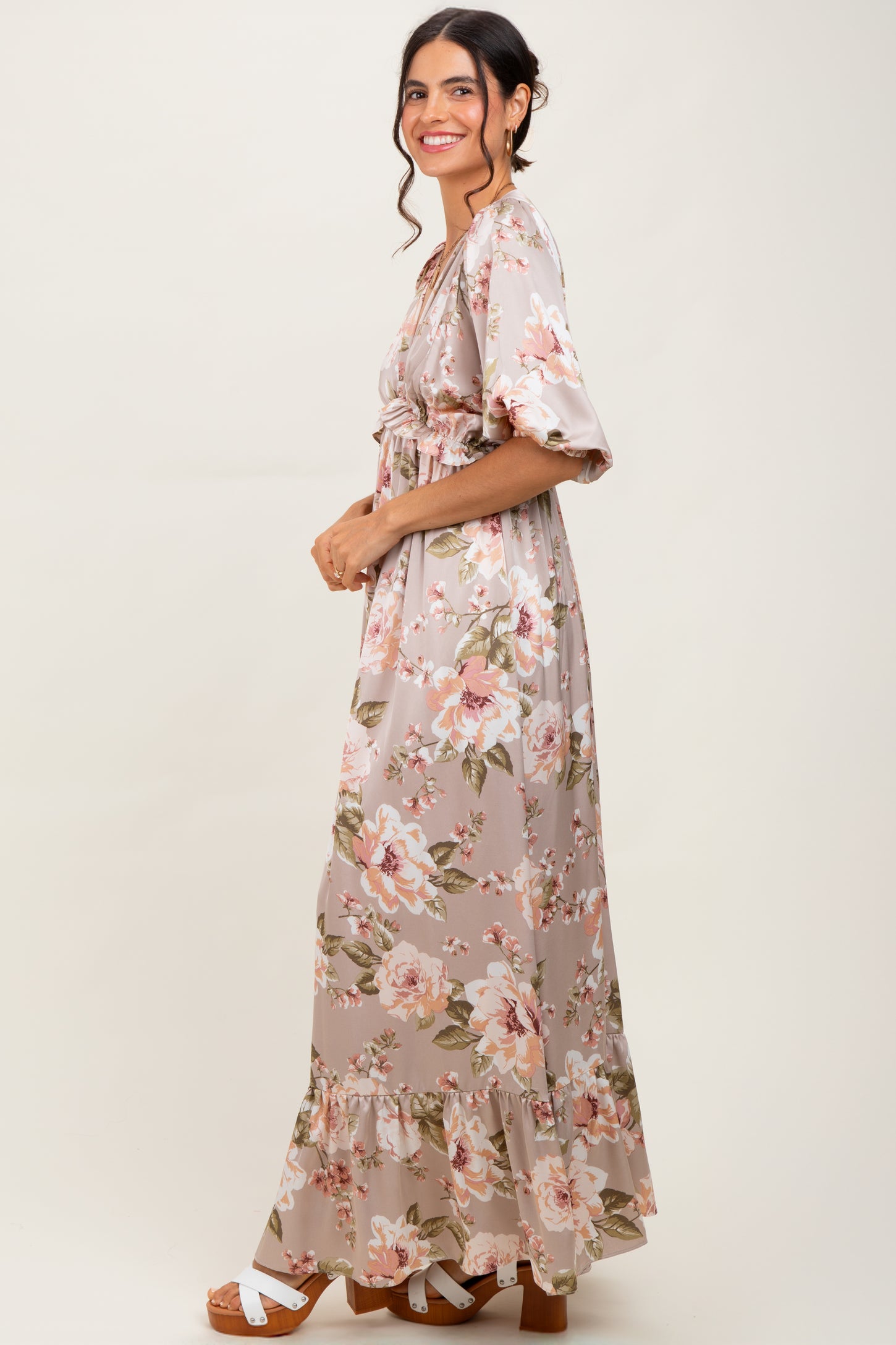 elbow sleeve long dress Alyce Paris 27628 High Slit Elbow Sleeve Dress